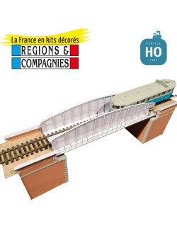 Pont poutres semi-paraboliques c.briques HO Régions et Compagnies PON015