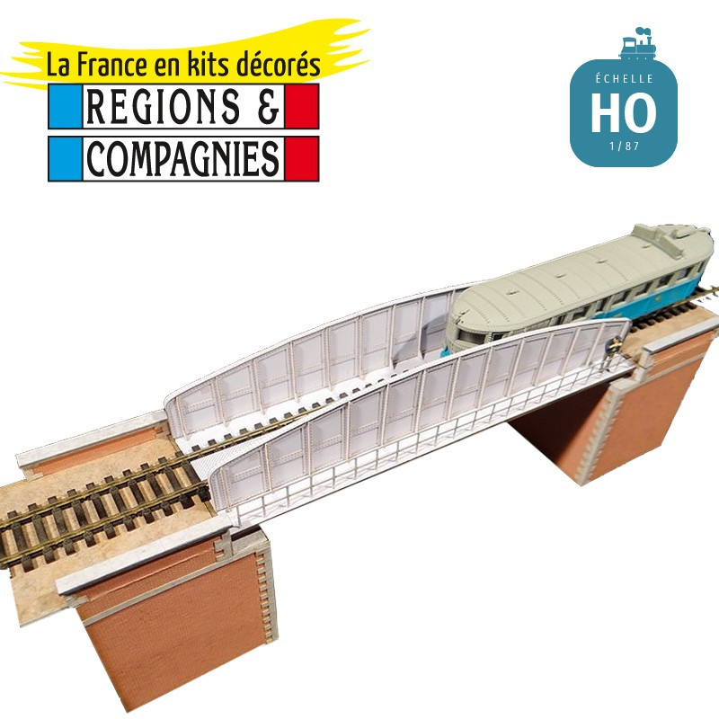 Pont poutres semi-paraboliques c.briques HO Régions et Compagnies PON015 - Maketis