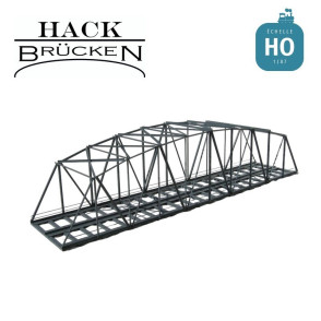 Pont métallique en treillis cage en arc 50 cm 2 voies gris HO Hack Brücken B50-2 - Maketis