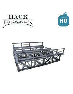 Pont métallique inférieur 12 cm 2 voies gris HO Hack Brücken K12-2 - Maketis