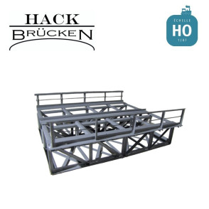 Pont métallique inférieur 12 cm 2 voies gris HO Hack Brücken K12-2 - Maketis