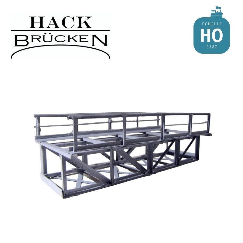 Pont métallique inférieur 12 cm gris HO Hack Brücken K12 - Maketis