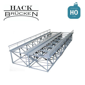 Pont métallique inférieur 32 cm 2 voies gris HO Hack Brücken K32-2 - Maketis
