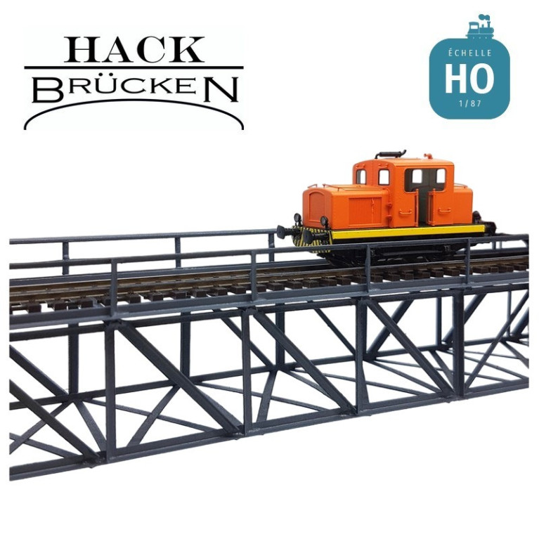 Pont métallique inférieur 32 cm gris HO Hack Brücken K32 - Maketis