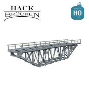 Pont métallique inférieur en oblique 30cm gris HO Hack Brücken KU30 - Maketis