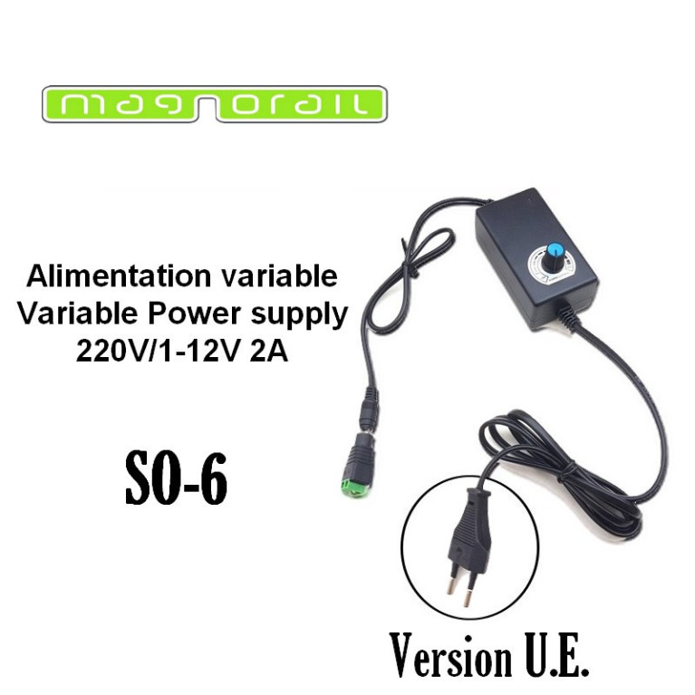 Alimentation variable 220V / 12V CC 2A et connecteur à vis SO-6