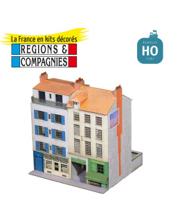 Bloc 2 immeubles droits (beurre/oeufs/from+primeurs) HO Régions et Compagnies VIL007 - Maketis