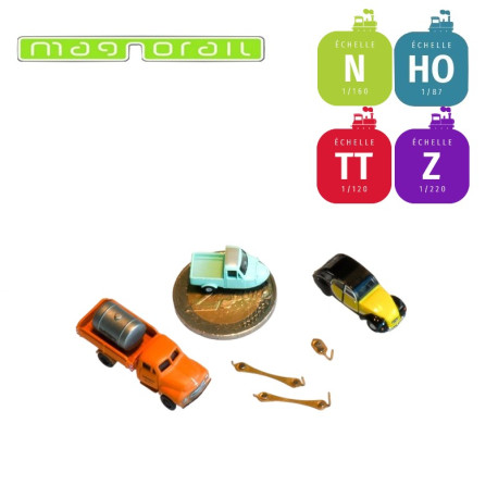 Set de 8 curseurs Magnorail pour véhicules HO, N, Z ES-1 - Maketis