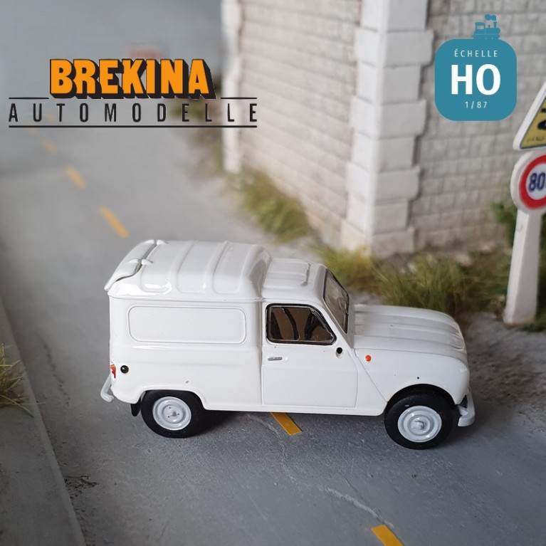 Renault 4L fourgonnette 1961 blanche HO Brekina 2400 - Maketis