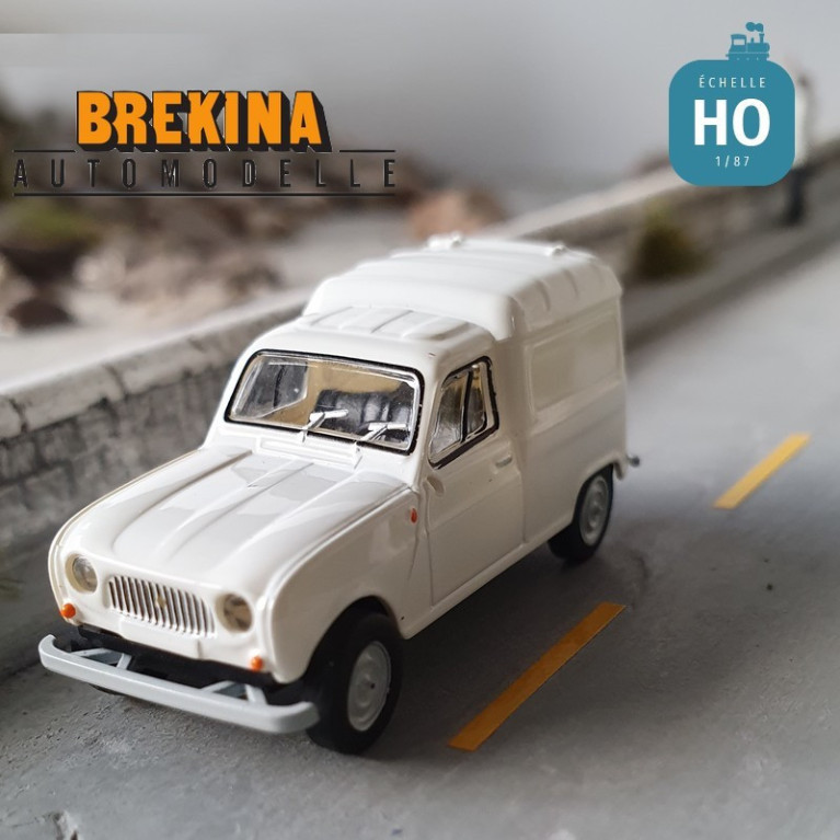 Renault 4L fourgonnette 1961 blanche HO Brekina 2400 - Maketis