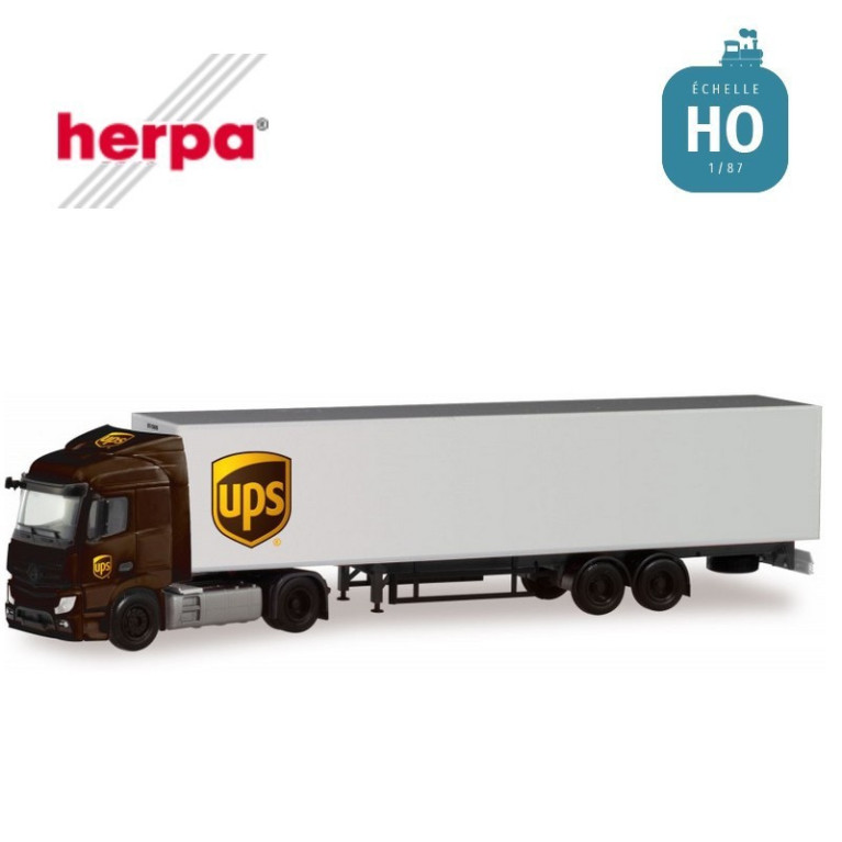 Camion fourgon UPS Mercedes Benz Actros Streamspace 2.3 HO Herpa 311359 - Maketis