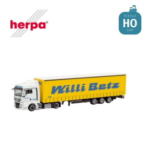 Tracteur Man TGX XLX Euro 6c et semi surbaissée Willi Betz HO Herpa 311378 - Maketis