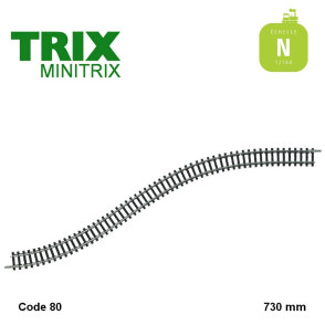 Voie flexible 730 mm code 80 N Minitrix 14901- Maketis