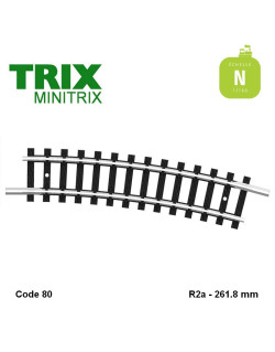 Gebogene Schiene R2a 261.8mm Code 80 N Minitrix 14911 - Maketis