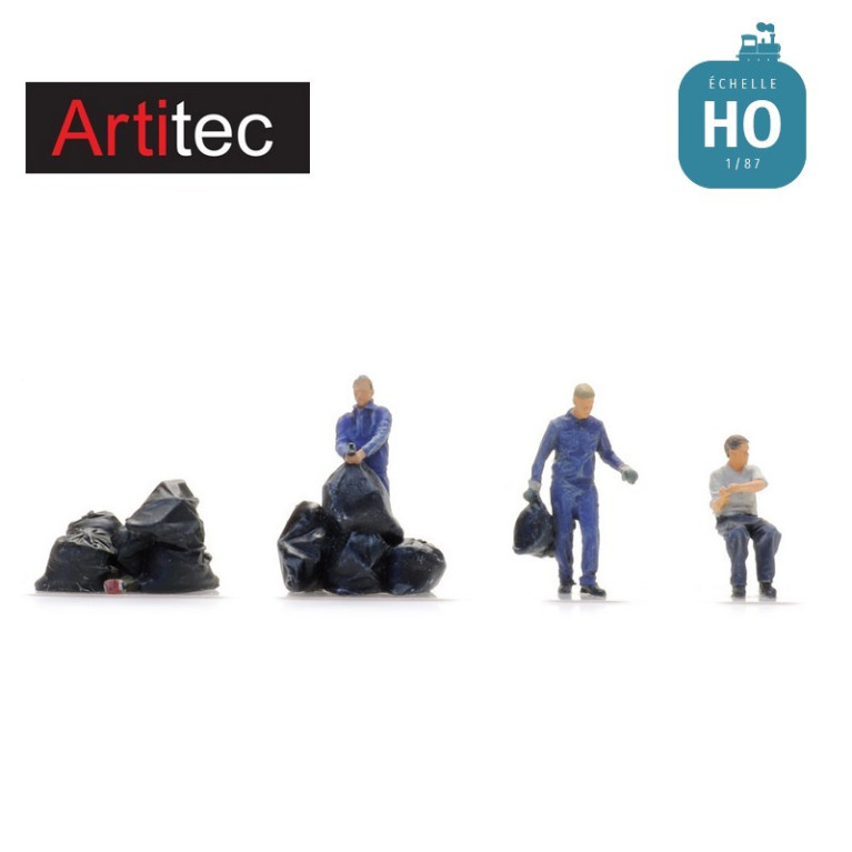Eboueurs 1960 - 1990 3pcs HO Artitec 5870020 - Maketis Eboueurs 1960 - 1990 3pcs HO Artitec 5870020 - Maketis