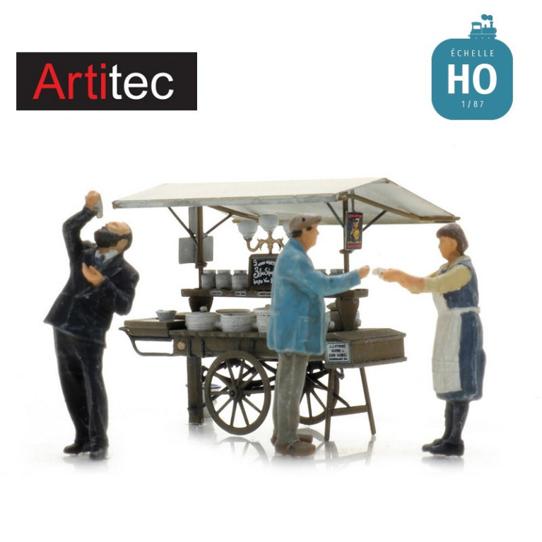 Figurines pour poissonnerie ambulante 3pcs HO Artitec 5870019 - Maketis Figurines pour poissonnerie ambulante 3pcs HO Artitec 5870019 - Maketis