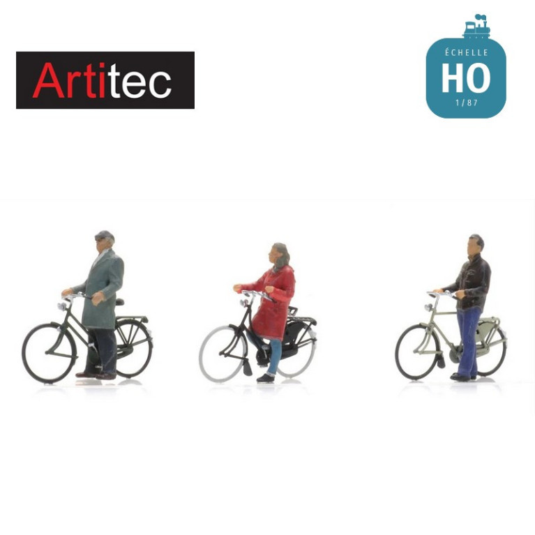 Cyclistes en attente 3pcs HO Artitec 5870018 - Maketis