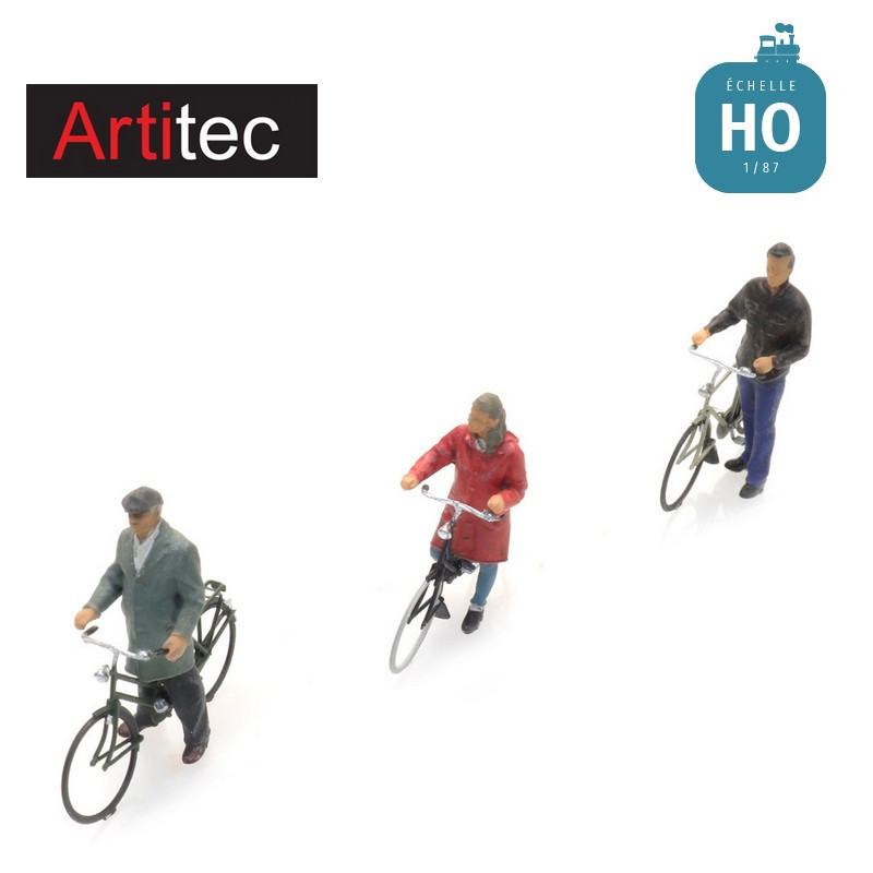 Cyclistes en attente 3pcs HO Artitec 5870018 - Maketis