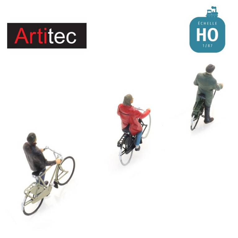 Cyclistes en attente 3pcs HO Artitec 5870018 - Maketis