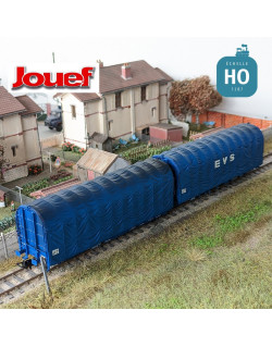 Wagon bâché à 3 essieux Lails "EVS" SNCF Ep IV HO Jouef HJ6237