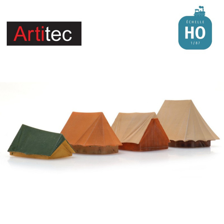 Set de quatre tentes HO Artitec 387.567 - Maketis