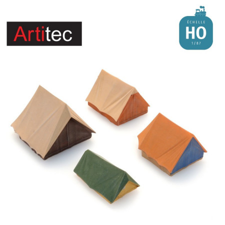 Set de quatre tentes HO Artitec 387.567 - Maketis