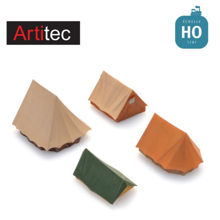 Set de quatre tentes HO Artitec 387.567 - Maketis