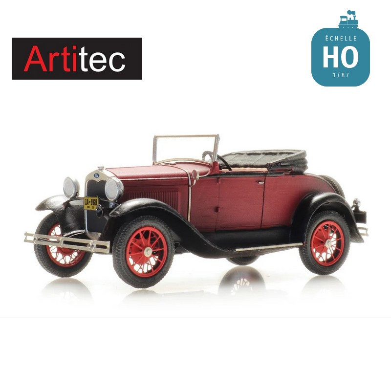 Voiture Ford modèle A Roadster capote rabattue HO Artitec 387.524 - Maketis