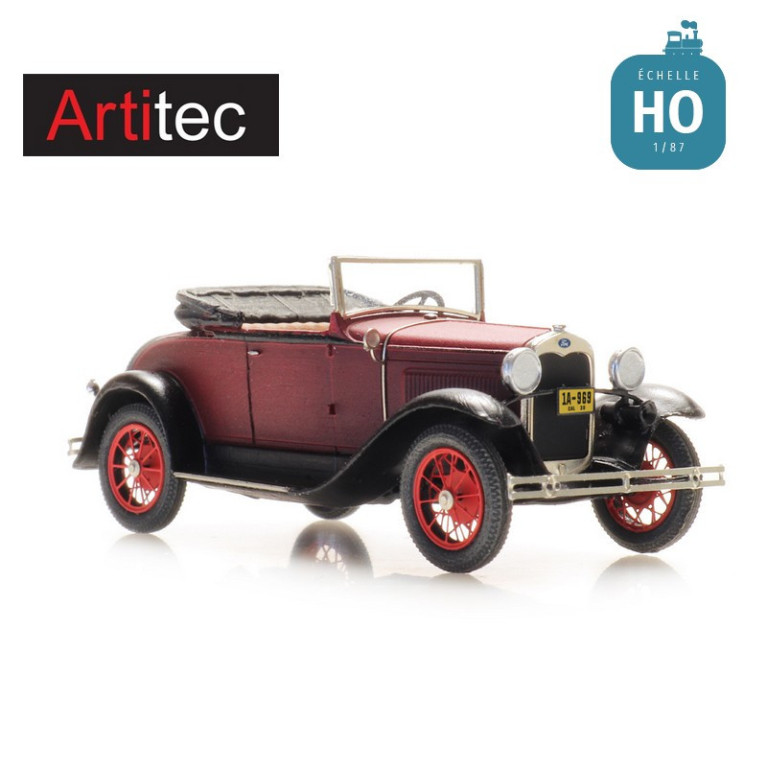 Voiture Ford modèle A Roadster capote rabattue HO Artitec 387.524 - Maketis Voiture Ford modèle A Roadster capote rabattue HO Artitec 387.524 - Maketis