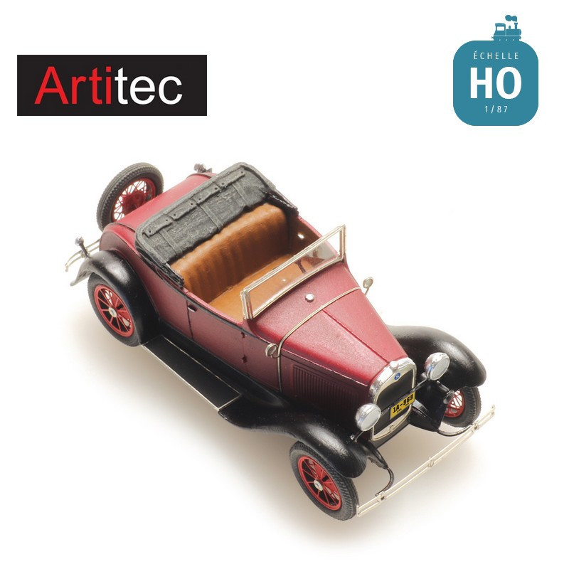 Voiture Ford modèle A Roadster capote rabattue HO Artitec 387.524 - Maketis