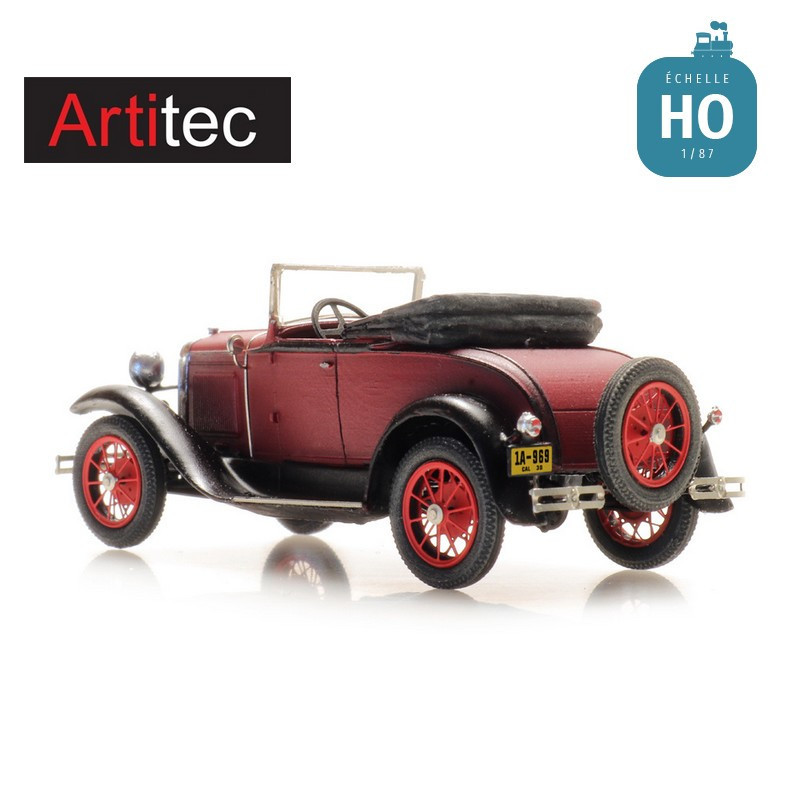 Voiture Ford modèle A Roadster capote rabattue HO Artitec 387.524 - Maketis