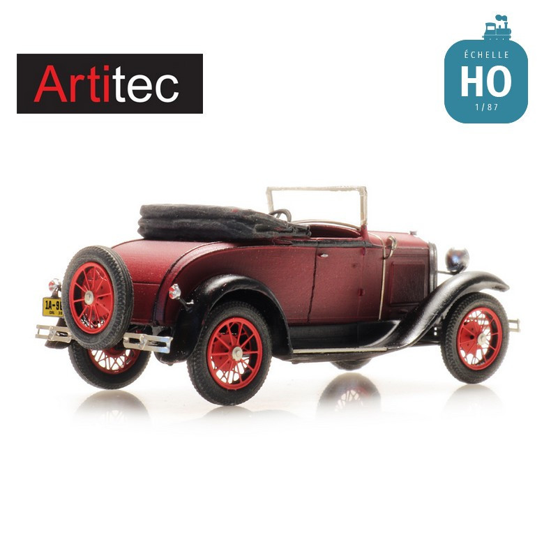 Voiture Ford modèle A Roadster capote rabattue HO Artitec 387.524 - Maketis