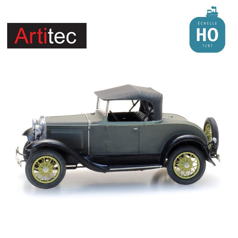 Voiture Ford modèle A Roadster capote relevée HO Artitec 387.523 - Maketis