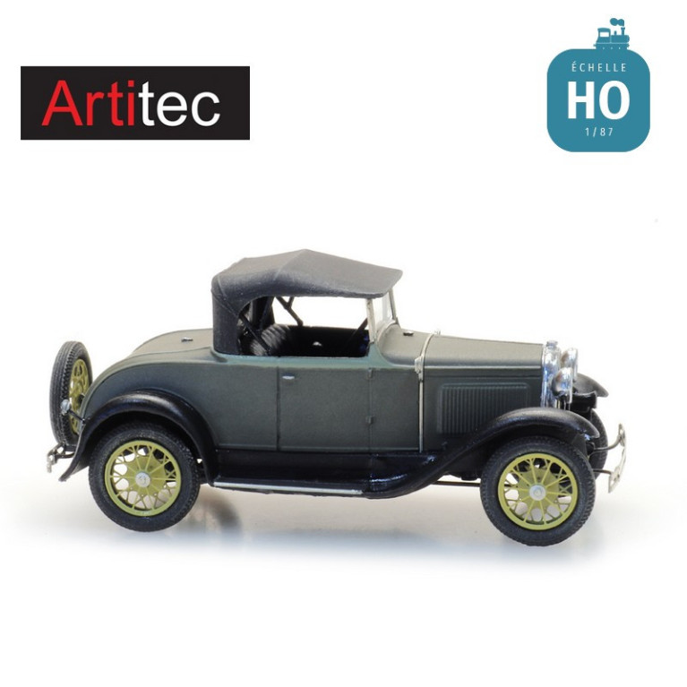 Voiture Ford modèle A Roadster capote relevée HO Artitec 387.523 - Maketis