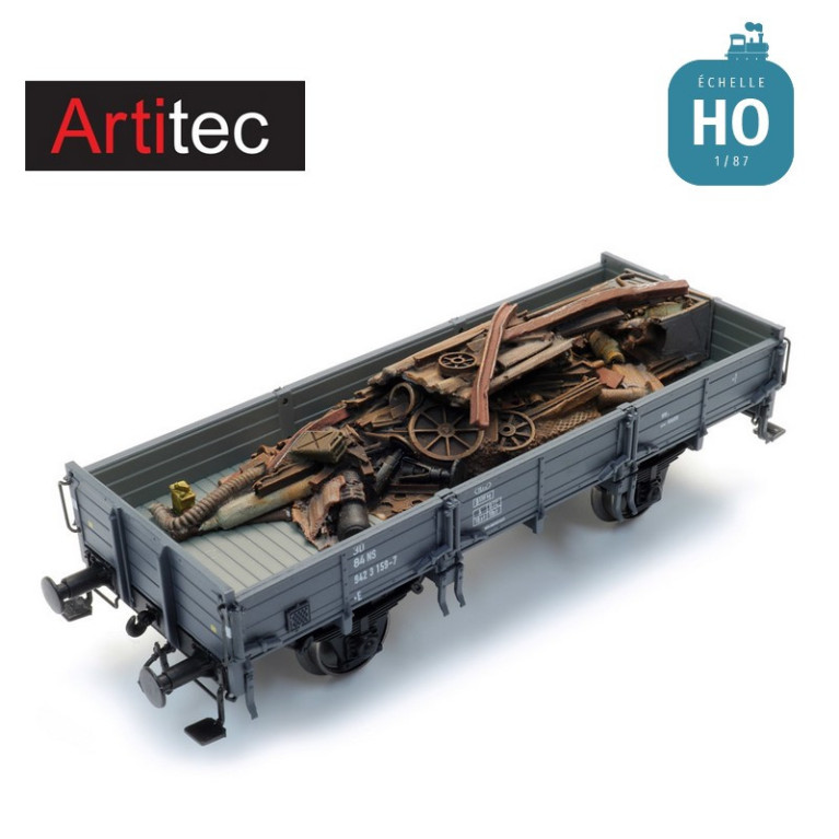 Chargement de ferraille pour wagon plat HO Artitec 28.124 - Maketis Chargement de ferraille pour wagon plat HO Artitec 28.124 - Maketis