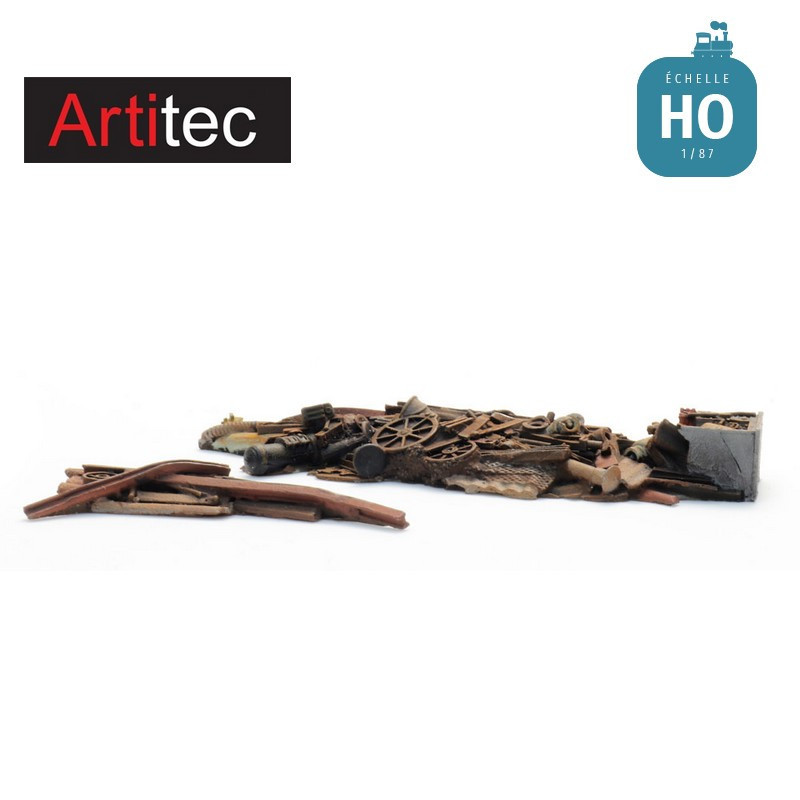 Chargement de ferraille pour wagon plat HO Artitec 28.124 - Maketis