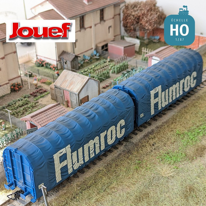 Wagon bâché à 3 essieux Lails "Flumroc" SNCF Ep IV HO Jouef HJ6238 - Maketis