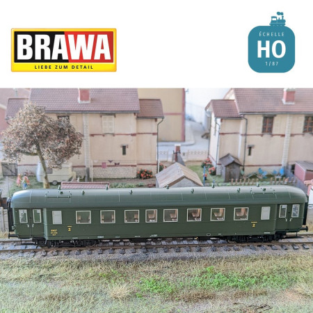 Voiture voyageur Train Express B9TI SNCF Ep III HO Brawa 46184 - Maketis