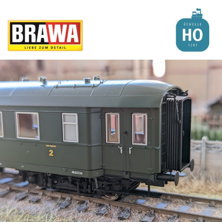 Voiture voyageur Train Express B9TI SNCF Ep III HO Brawa 46184 - Maketis