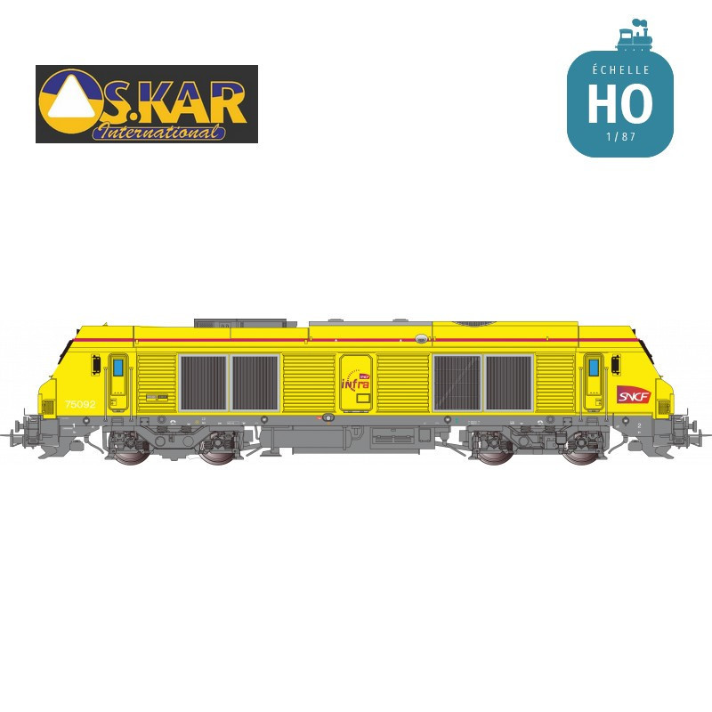 Diesel locomotive BB 675092 SNCF Infra yellow roof Ep VI Digital sound HO Os.kar OS7505DCCS - Maketis