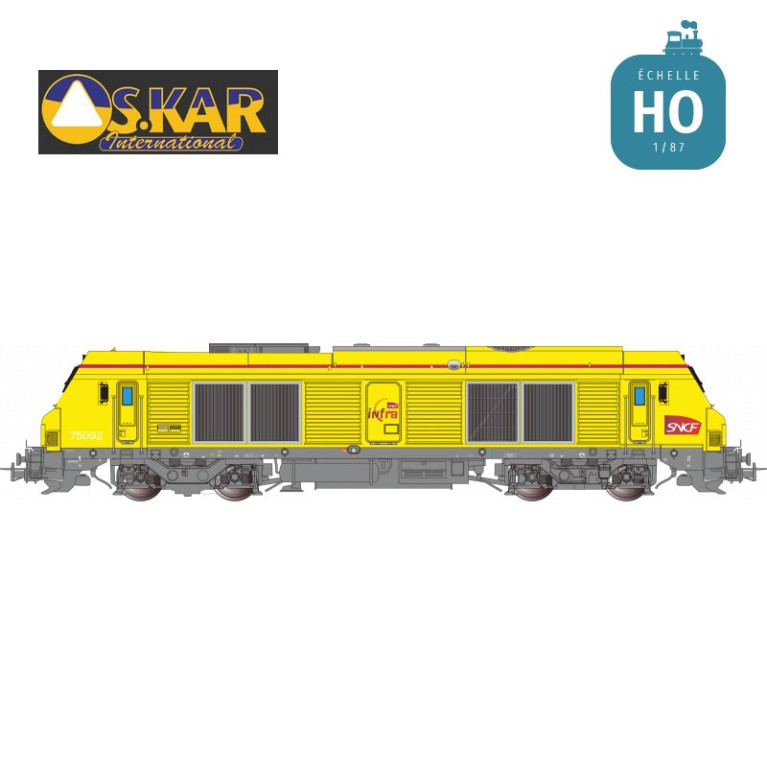 Diesellokomotive BB 675092 SNCF Infra gelbes Dach Ep VI Analog HO Os.kar OS7505 - Maketis Diesellokomotive BB 675092 SNCF Infra gelbes Dach Ep VI Analog HO Os.kar OS7505 - Maketis