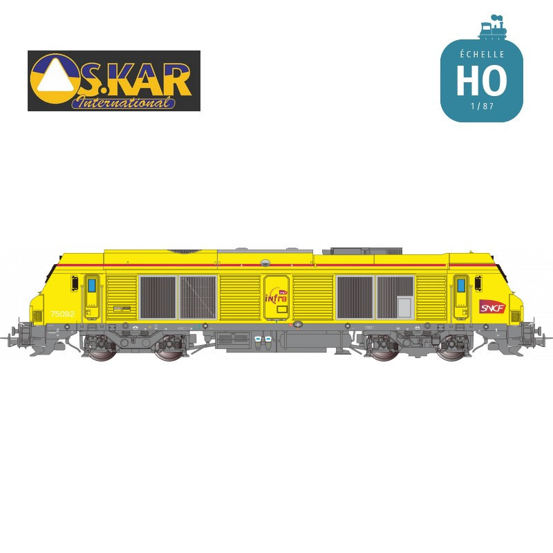 Locomotive Diesel  BB 675092 SNCF Infra toit jaune Ep VI Analogique HO Os.kar OS7505 - Maketis