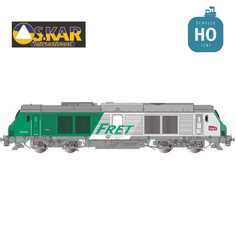 Diesel Locomotive BB 475441 FRET SNCF logo Carmillon Ep VI Digital son HO Os.kar OS7510DCCS - Maketis