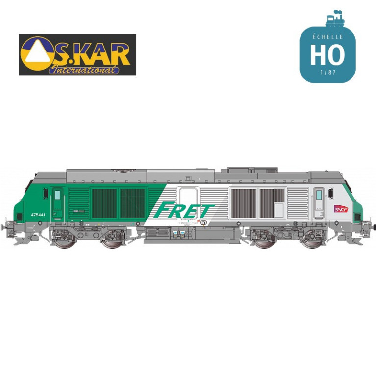 Locomotive Diesel  BB 475441 FRET SNCF logo Carmillon Ep VI Analogique HO Os.kar OS7510 - Maketis