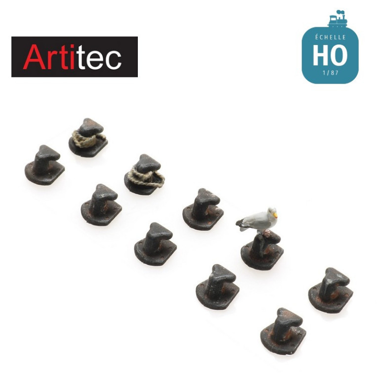 Bittes d'amarrage en T (10 pces) HO Artitec 387.492 - Maketis Bittes d'amarrage en T (10 pces) HO Artitec 387.492 - Maketis
