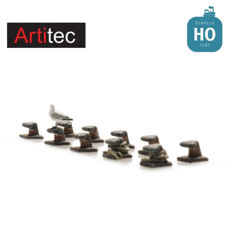 Bittes d'amarrage en T (10 pces) HO Artitec 387.492 - Maketis