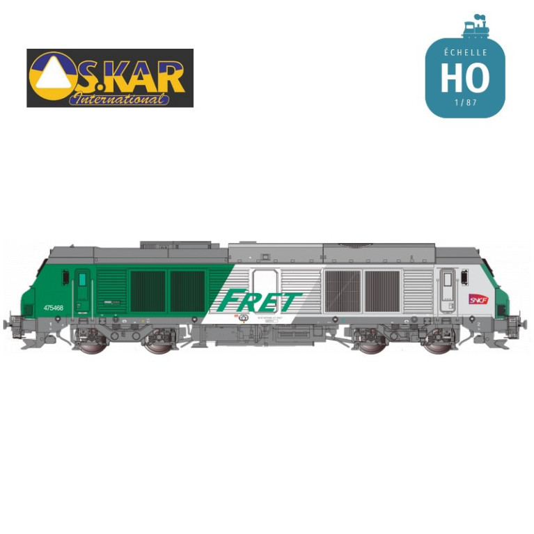 Diesel Locomotive BB 475468 FRET SNCF logo Carmillon Ep VI Analog HO Os.kar OS7511 - Maketis