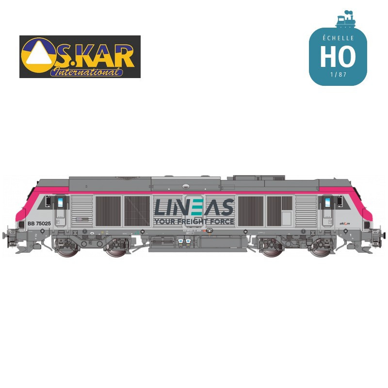 Diesellokomotive BB 75025 Nase fuchsia v2 LINEAS Ep VI Digital Sound HO Os.kar OS7525DCCS - Maketis