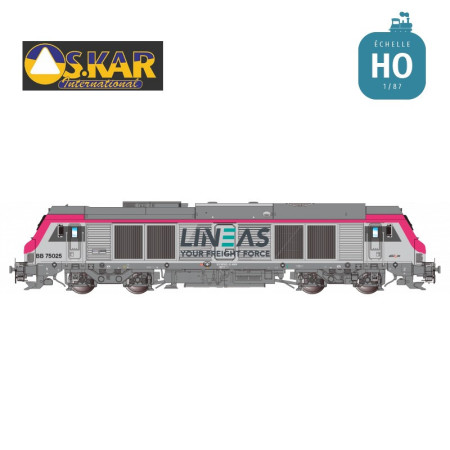 Diesel locomotive BB 75025 fuchsia nose v2 LINEAS Ep VI Analog HO Os.kar OS7525 - Maketis