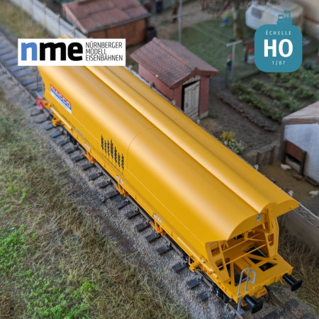 Wagon céréalier Tagnpps 101m³ NACCO jaune EP VI HO NME 511616 - Maketis